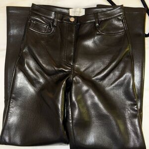 Black Faux Leather Pants